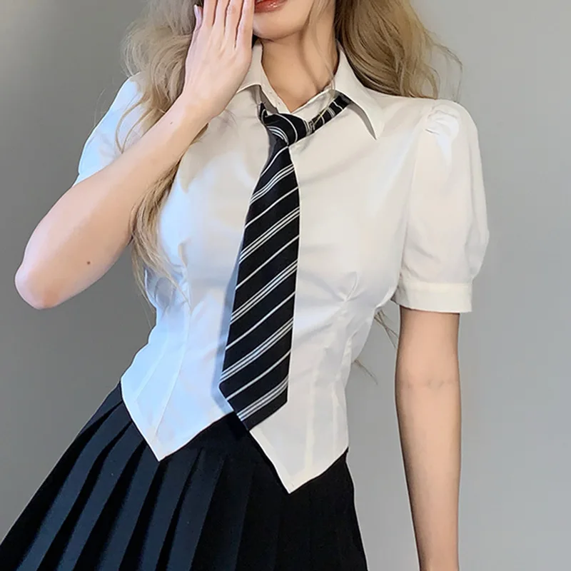 Usar Camisa Camisa Manga Corta Y Corbata Camisas Blancas Para