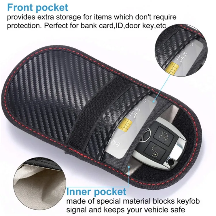 Car Key Signal Blocker Case Faraday Cage Fob Pouch Keyless RFID Blocking Bag