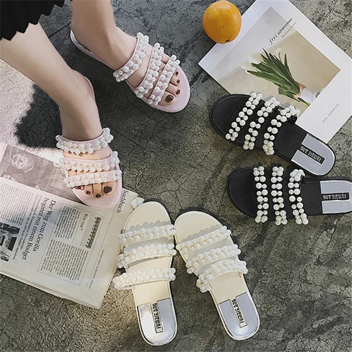 Hermoso Diseño De Perlas Sandalias Zapatillas Para Las Señoras De Las  Mujeres Calzado Zapatos Zapatillas De Mujer - Buy Zapatillas De Mujer,Calzado  De Mujer,Zapatillas De Sandalias Product on Alibaba.com