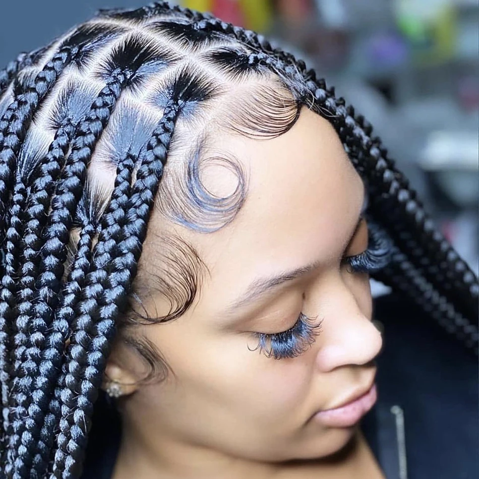 Wholesale Glueless Braid Wig Vendors,Full Lace Braided Wigs Human Hair