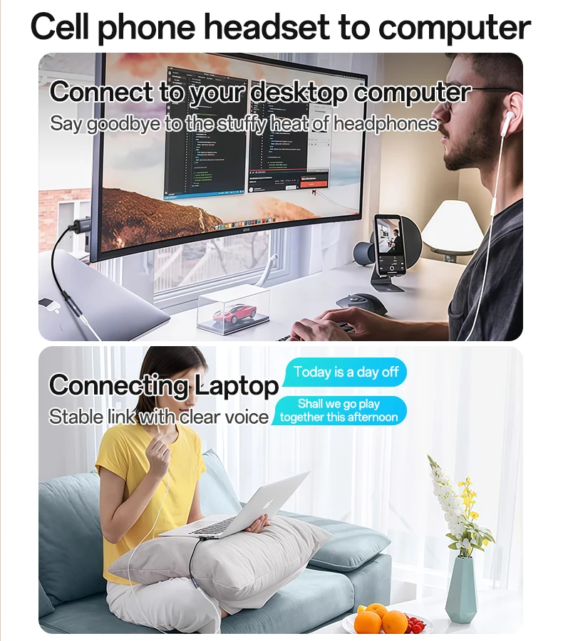 كابل صوت عالي الدقة من Yesido من سبائك الألومنيوم USB إلى من خلال أخذ عينات عالية 48 كيلو هرتز من الصوت YAU46