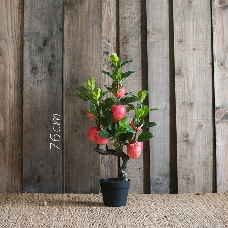 Large Green Decorative Fake Apples Tree Orange Lemon Artificial Fruit Trees Plant for Home Decoration
