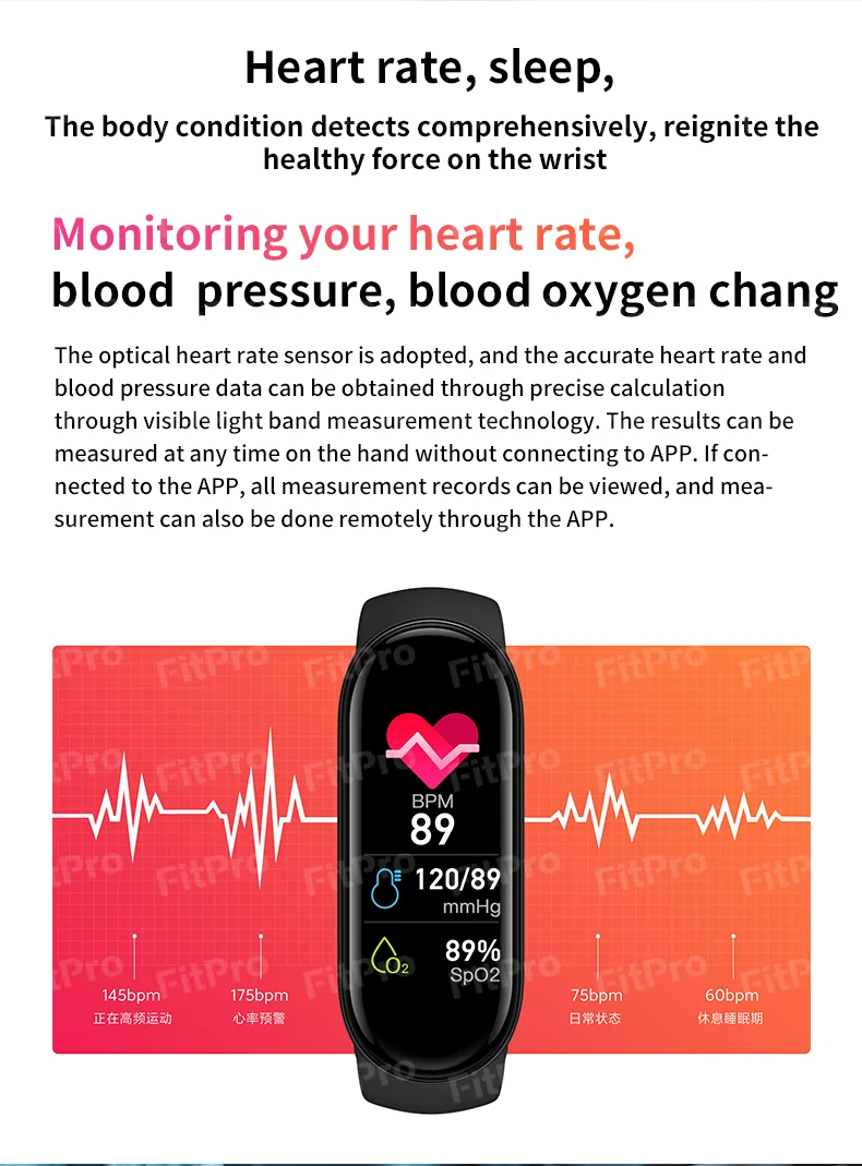 M7 Band Fitbits Fitness Tracker Step Monitor Waterproof Activity Tracker Wristband Reloj Smart Watch M3 M4 M5 M6 Sports Bracelet