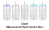 Gobelet en verre transparent pour sublimation de 473 ml (16 oz) avec couvercles en PP