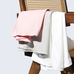 240g Double Yarn Knitted Heavyweight Pure Cotton Anti-Pilling Trendy Basic Half Sleeve Solid Loose Drop Shoulder Short Men's