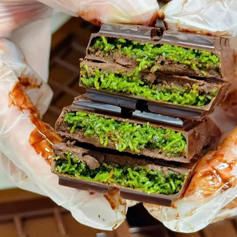 Dubai Chocolate Pistachio Chocolate De 55g Pure Handmade Pistachio Jam Hazelnut Paste Chocolate Chunks Boxed