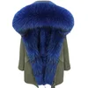 olive+royal blue fur