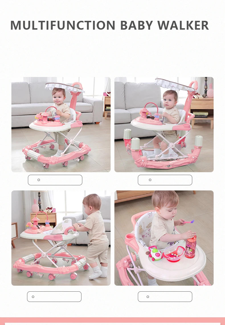 Multifunctional Push Walker for Kids Baby Roller with Wheels and Seat Learning Walk Toy
