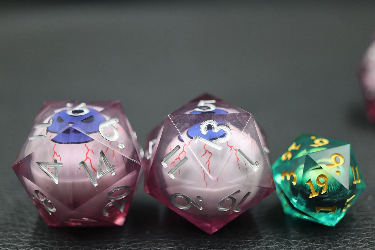 Paladin 'Succubus' RPG Dice Set - Magenta & Black Pearl, Expanded 8-Piece Set With 2 D20s For D&D, Pathfinder - View #11