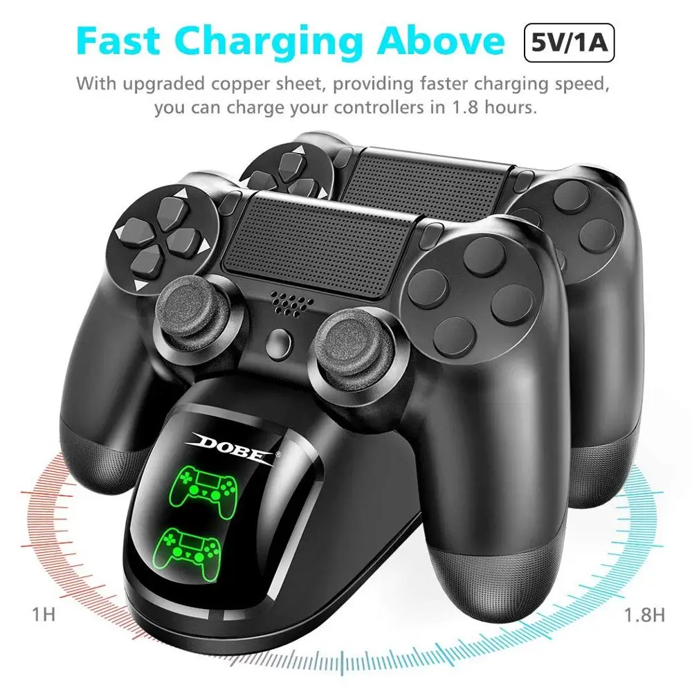 Fast Gamepad Charging Dock for PS4 Dual Controller Charger Station