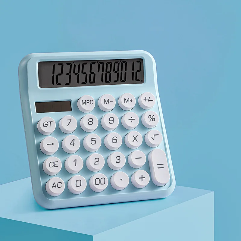 Simple Fashion Office Computer Key Multi-color Mixed Version Calculator Columns Button Colorful Dual Solar