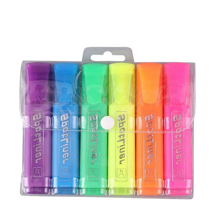 Bright Highlighters for Kisd Adults Writing Smoothly Drawing Fluorescent Pen Custom Highlighter Marker Set