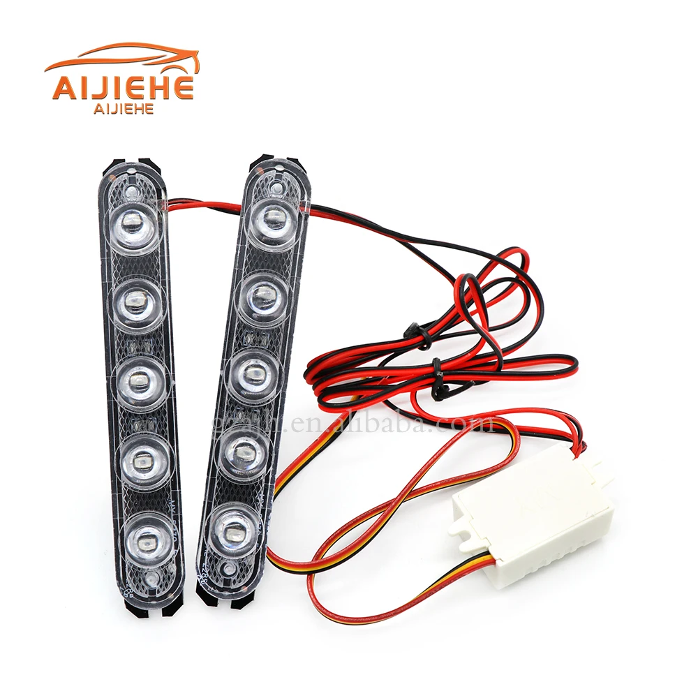 Universal Car Led Drl Daytime Running Light Flexible 6led Driving Fog Bulb Warning Lamp Car Styling Dc 12v Auto Led Head Lamp