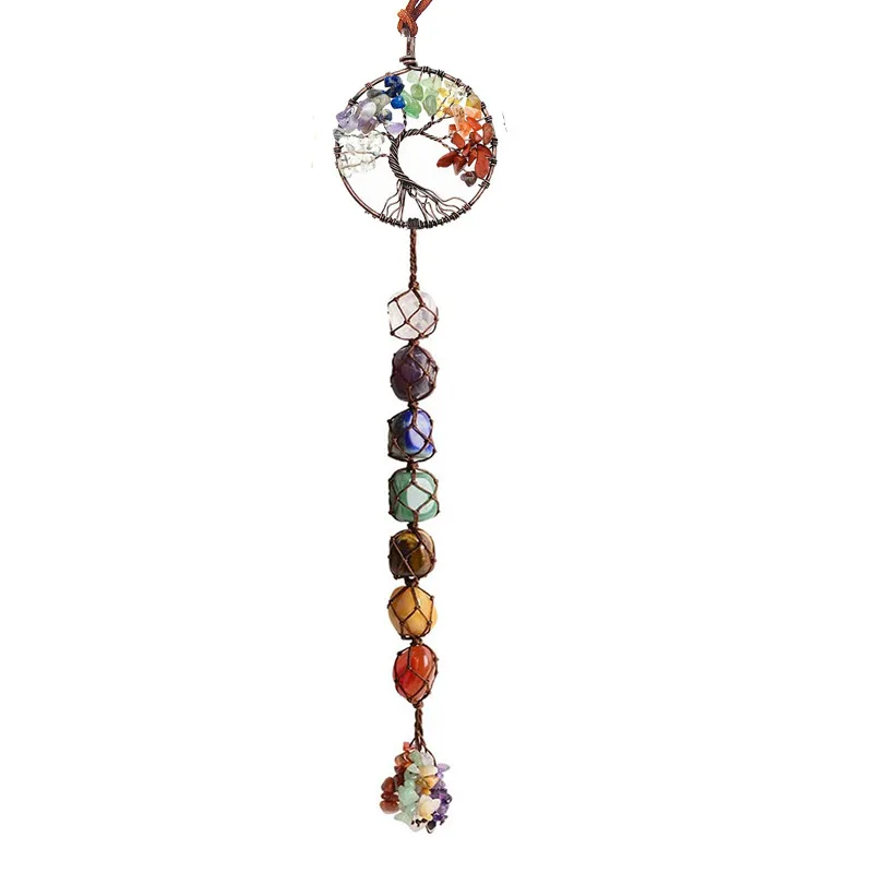 Wholesale Light Prism Wind Hanging 7 Chakras Handmade Supplies Natural