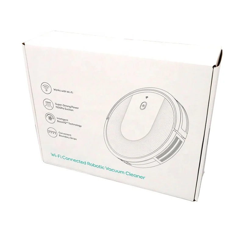 New Automatic Robot Vacuum Cleaner Packaging Box Circular Vacuum Cleaner Custom Paper square Corrugated Color Box With Handle