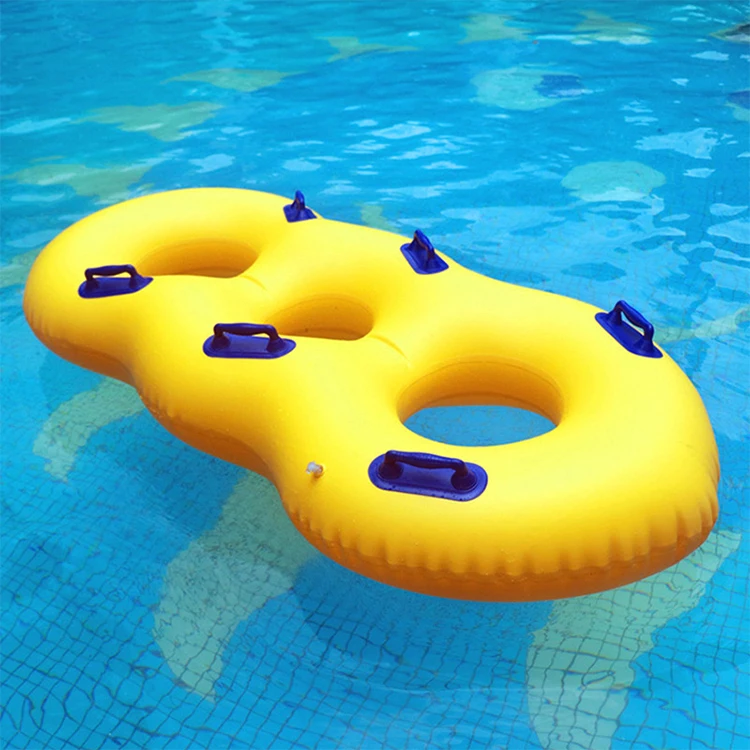 Custom Water Park Double Seat Aqua Park Pool Floating Tube with Handles  Person Inflatable Rafts for Lake Inflatable Tube