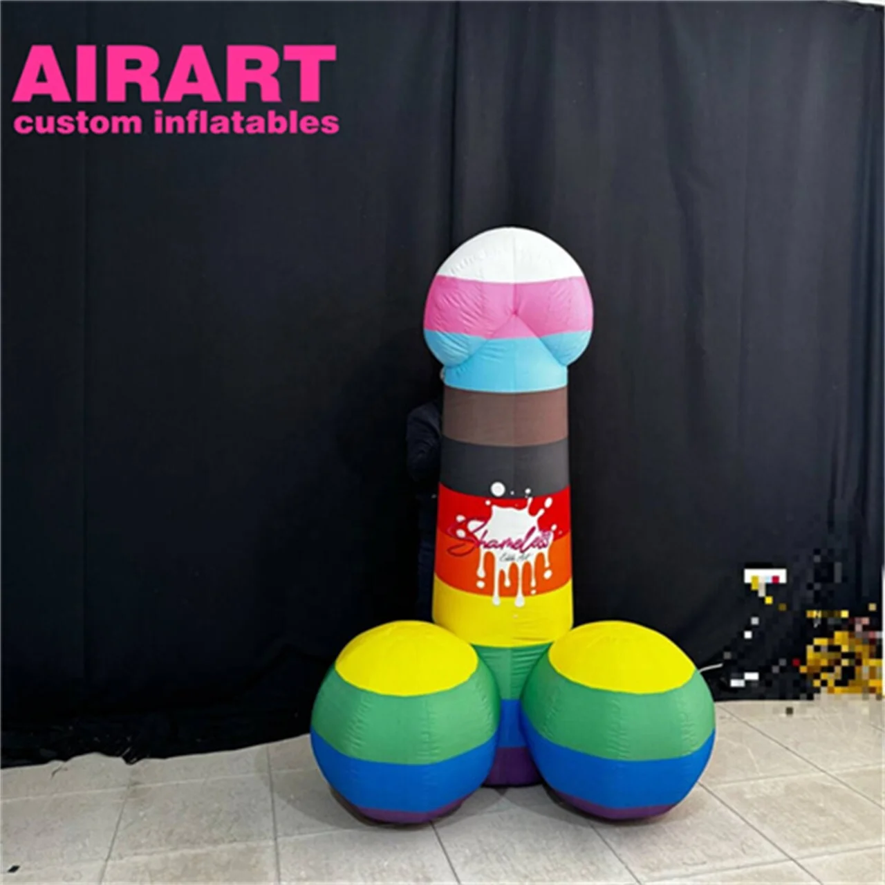 2 Meters Colorful Inflatable Penis, Custom Inflatable Decorative Product Penis Ball