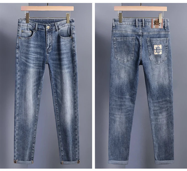 Premium Oem Stretch Slim Fit Fashion B Blue Vintage Casual Men's Jeans