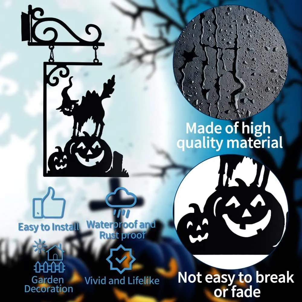 Colcolo Hexen-Silhouette Aus Metall - Halloween Wanddekoration 20x15,6cm Für Garten & Hof
