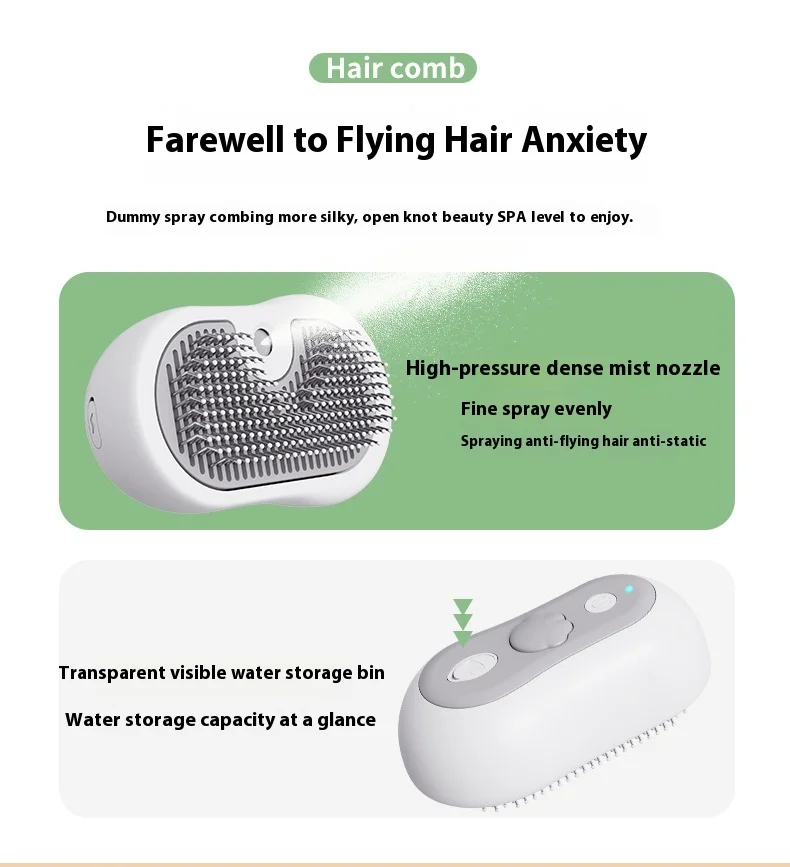 Pet Spray Comb Cat Cleaning Massage Comb One-click Spray Anti-flying Hair to Remove Floating Comb Pet Supplies details