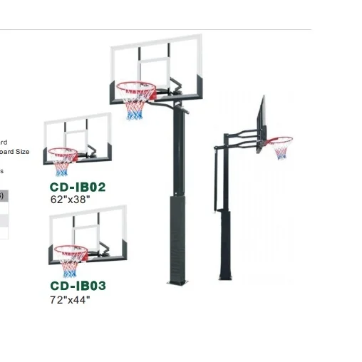 Professional 54''/72'' 2 Size Thickening Tempered Glass Backboard, Adjustable Stable Crank Hand Pole In-ground Hoop Basketball