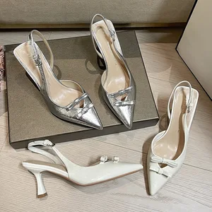 OEM/ODMWomen's Summer Outdoor Pointed Toe High Heel Sandals with Buckle Strap Thin Heel