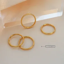 RTS Stainless Steel 18k Gold Plated Ring Design Jewelry Wholesale Various Size For Women Steel Plain Rings