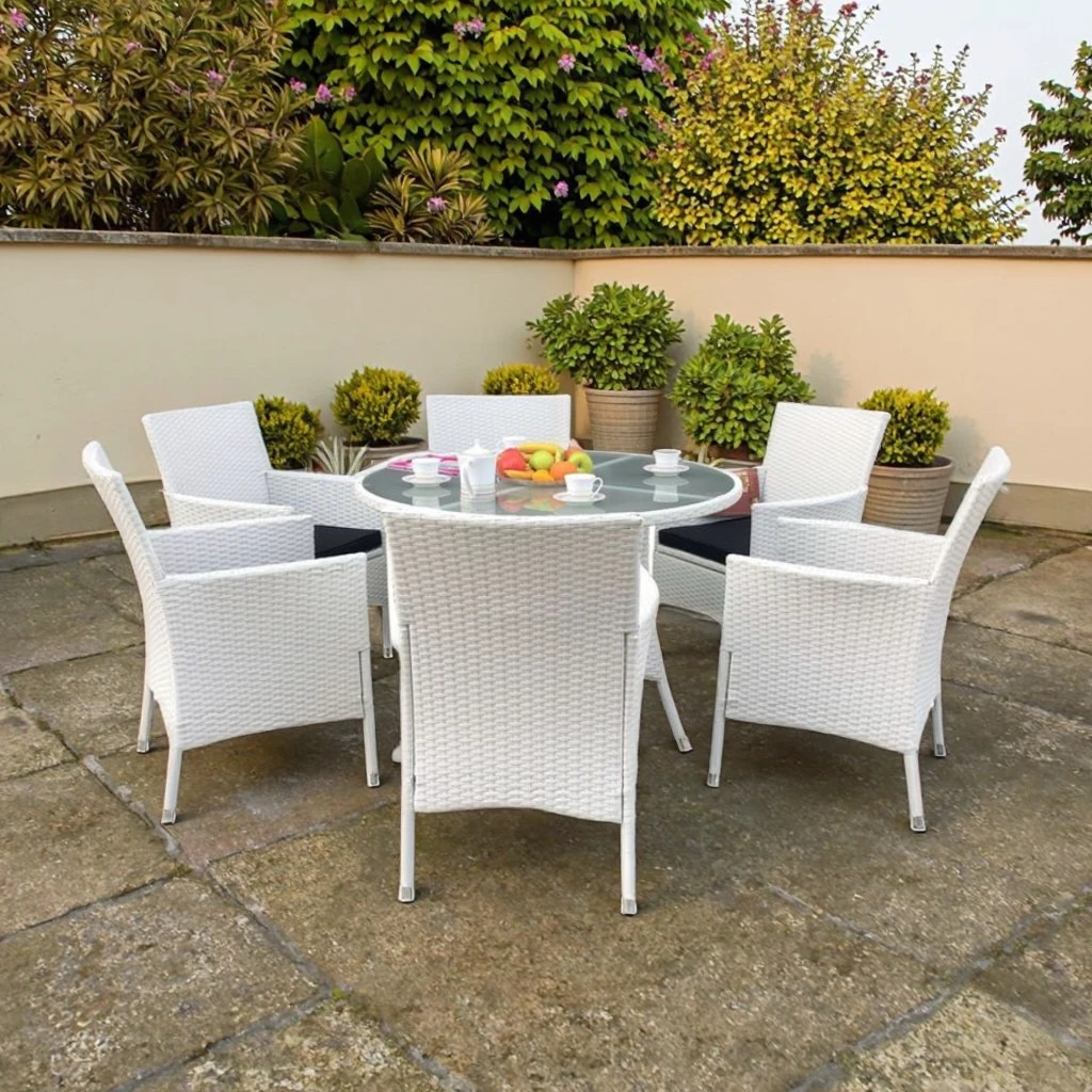 Modern Comfortable Outdoor Dining Chair Table Set Synthetic Rattan Wicker Hand Weaving Furniture for Courtyard Hotels Parks