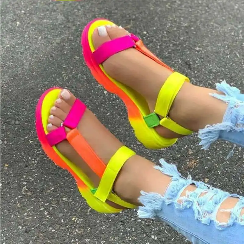 Zapatos Zapatos para mujer Sandalias Chanclas Tie Dye Flip-Flops 