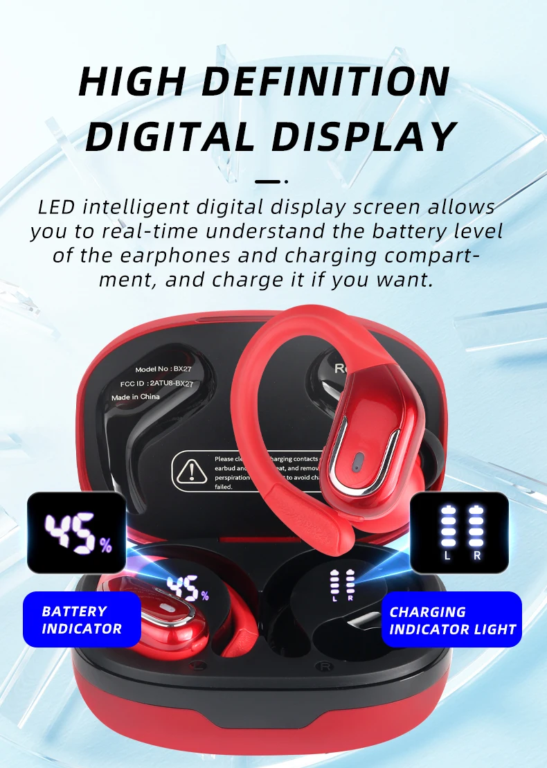 Custom BX27 IPX5 Waterproof TWS Earbuds with JL Chipset, Digital ...