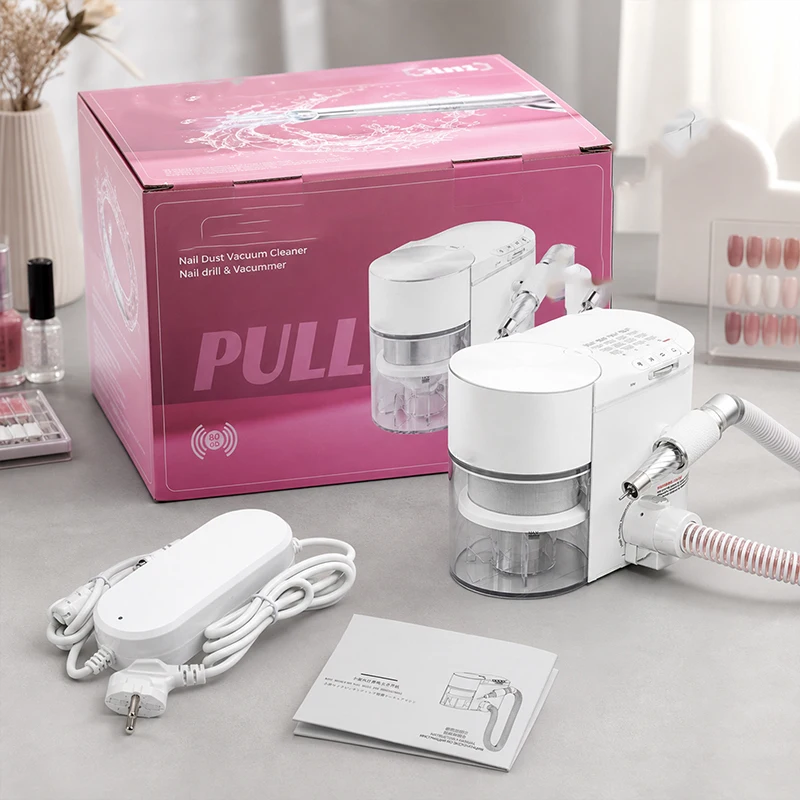 Professional Nail Drill with Dust Collector 2-in-1 All-in-One E-File Machine with High Suction Vacuum Brushless Motor 35000 RPM