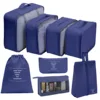 Navy blue 8-piece set (including a triangular bag)