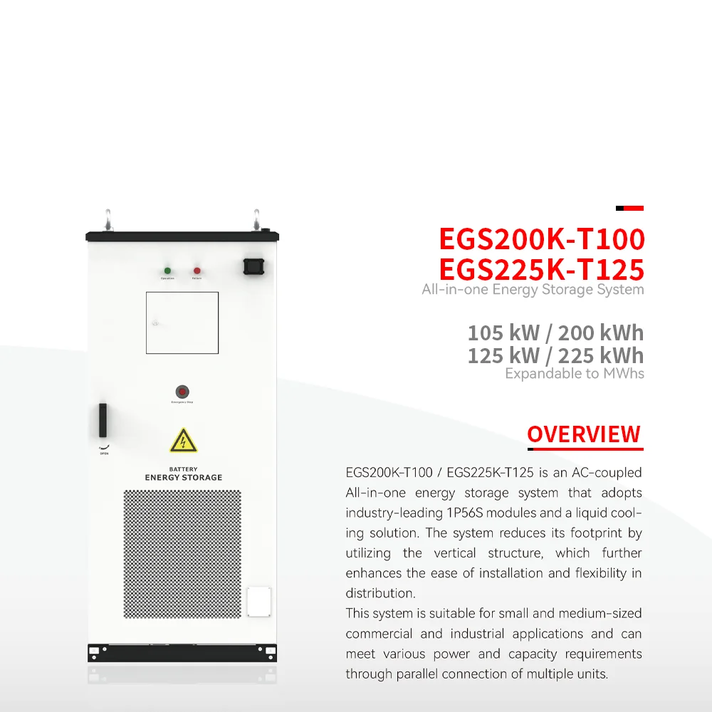 Liquid Cooling 100kwh 115kwh 215kwh Industry or Home Battery Energy Storage System for Solar and Electricity