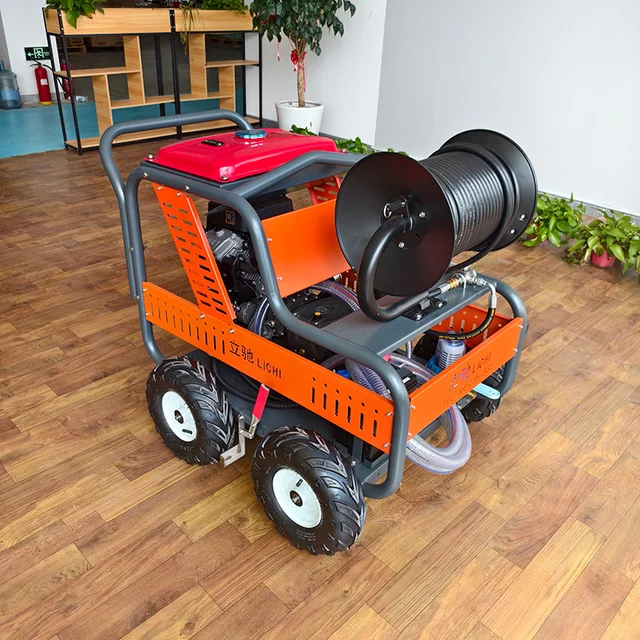 Multi-functional gasoline pressure washer for pipe bending, sewer cleaning and reliable drainage unclogging tasks