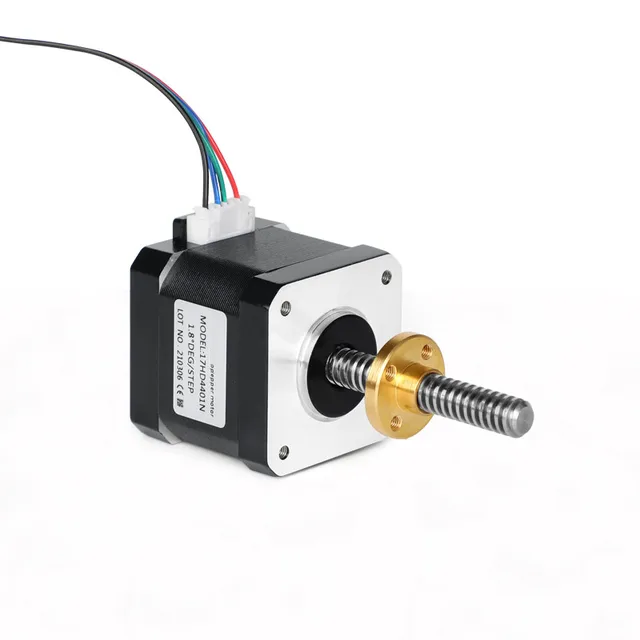 NEMA 17 external stepper motor linear stepping 40mm body length with 100mm T8 lead screw