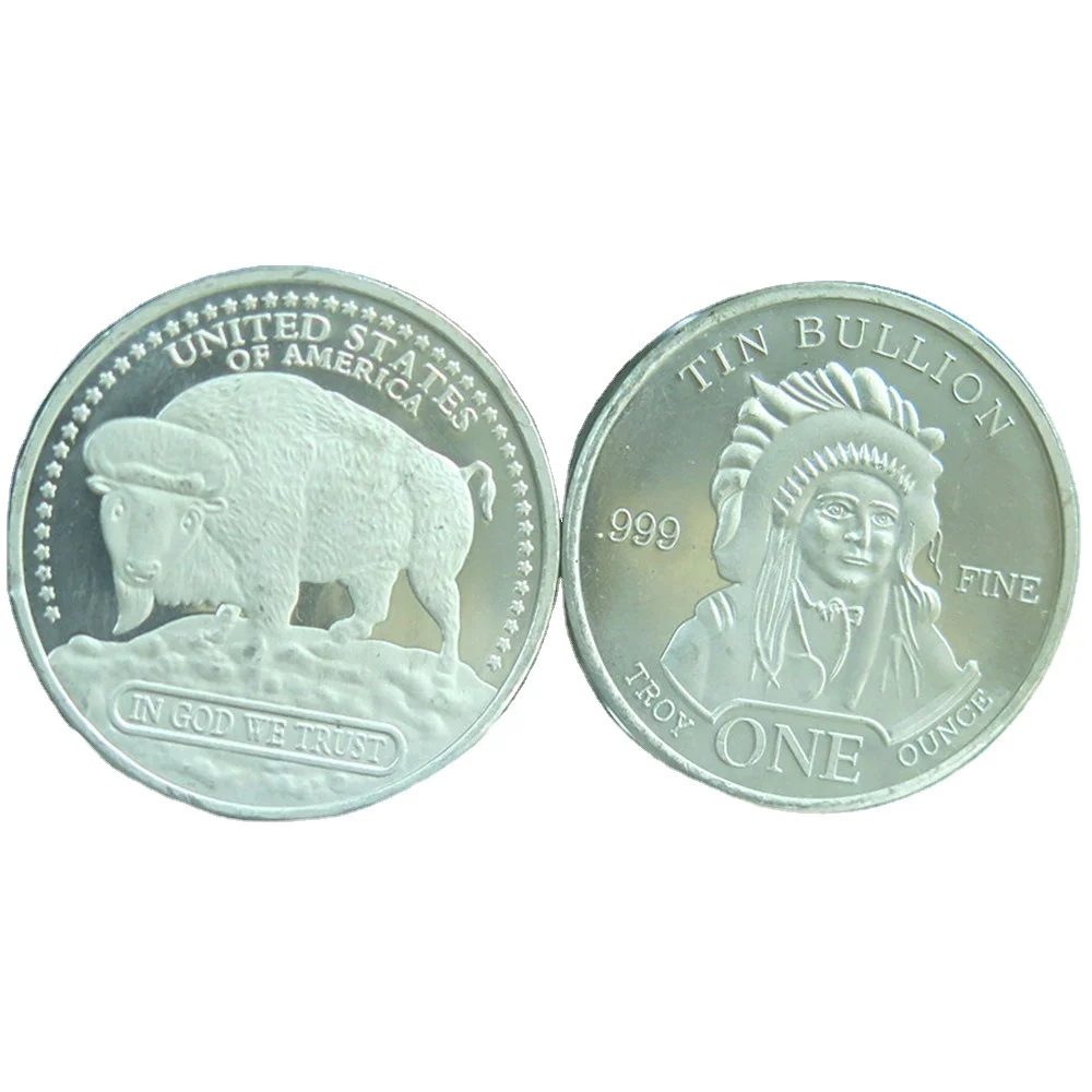 도매 주문 금속 1 Oz 주석 인도 버팔로 라운드 도전 동전| Alibaba.com