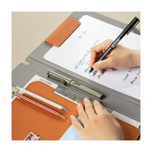 New Arrival Custom A4 PU Leather Portfolio Folder Multifunctional Fashionable Business Office Meeting Reusable Padfolio Surevan