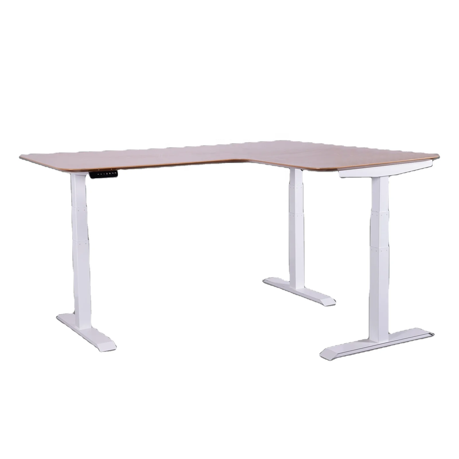 Dual motor electric height adjustable desks for home office sit/stand working,90 degree stitching angle desk