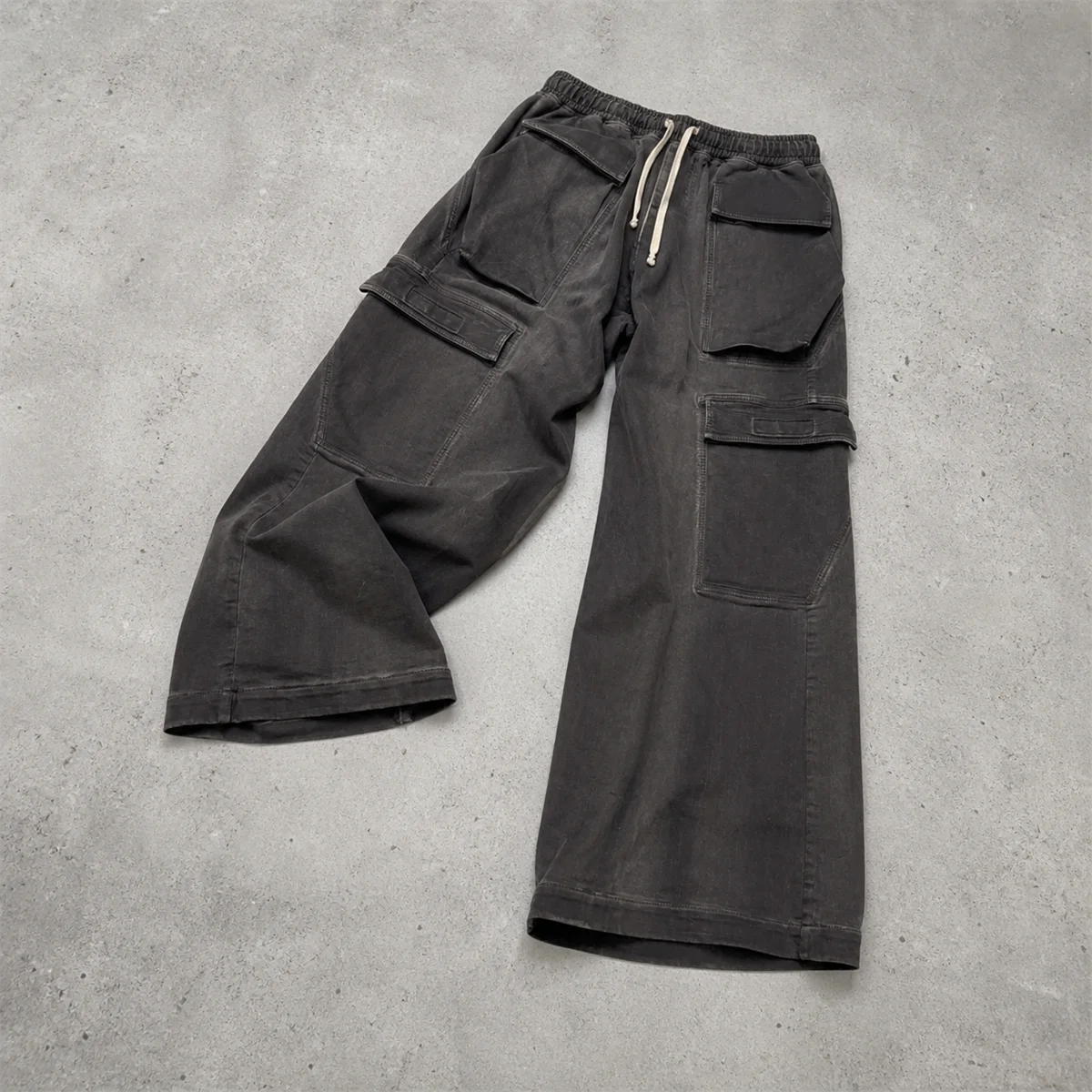 Custom Streetstyle Baggy Black Jeans Men Aid Wash Pants Stonewashed Denim Jeans Casual Baggy Stacked Jeans for Men gallery 2