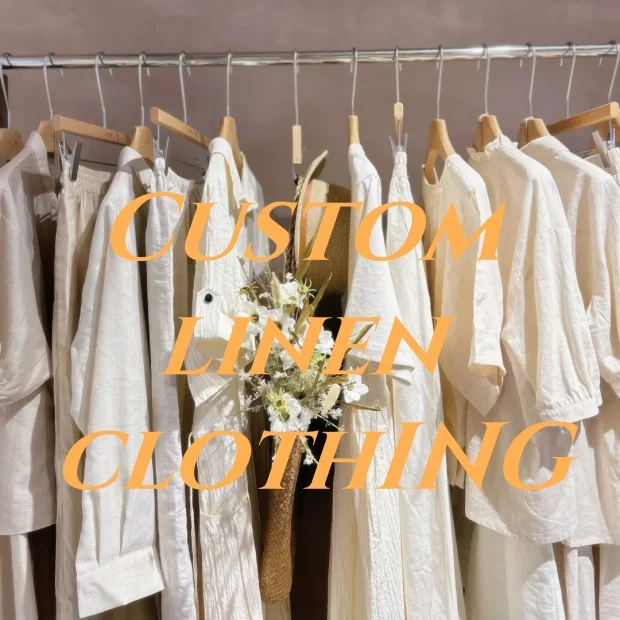 Made in China Oem Brand Logo Small Orders Custom Linen Clothing Designer Premium Clothing Manufacturers Custom Linen Dress