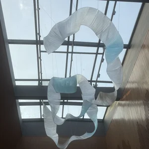 Ombre Color Glass Stainless Steel Chandelier Light Art Nouveau Style Freeform Bend Design for Hotel Villa Pool