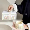 small yellow flower coffee cup and saucer set