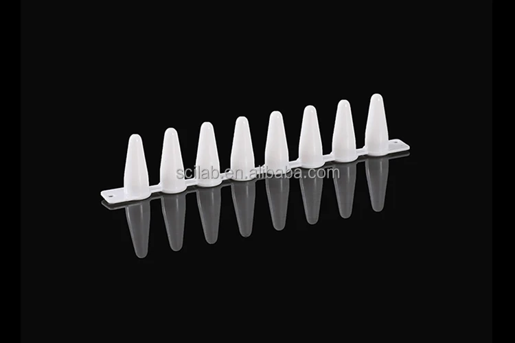 Low Profile White 8-strip Separate Flat Cap PCR PP Tube Strips OEM 0 ...
