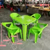 Green integrated square table and four chairs