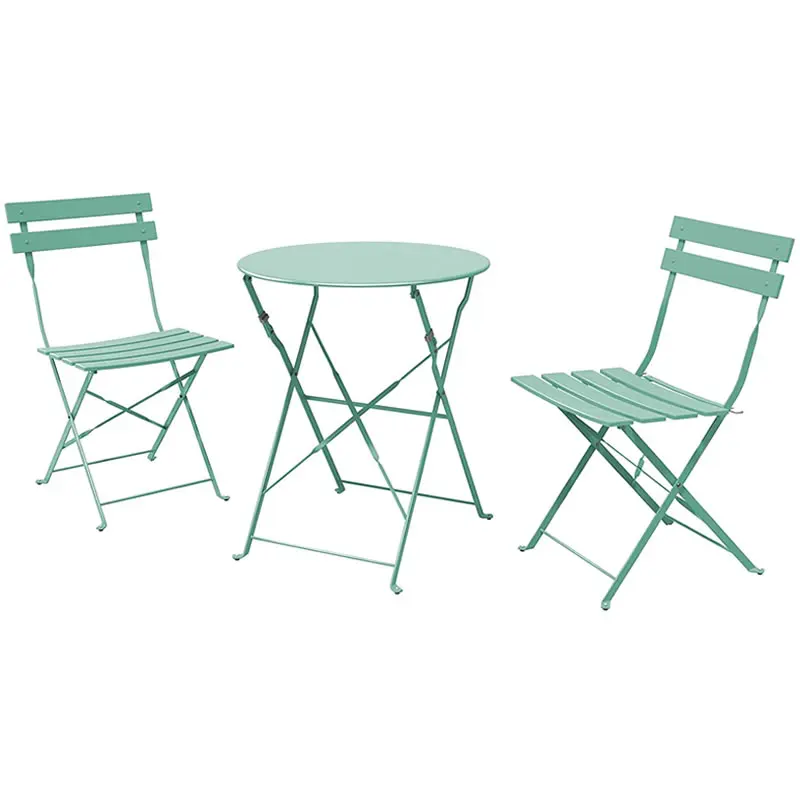 Leisure Folding Metal Bistro Table and Chairs Party Garden Set Metal Bistro Set