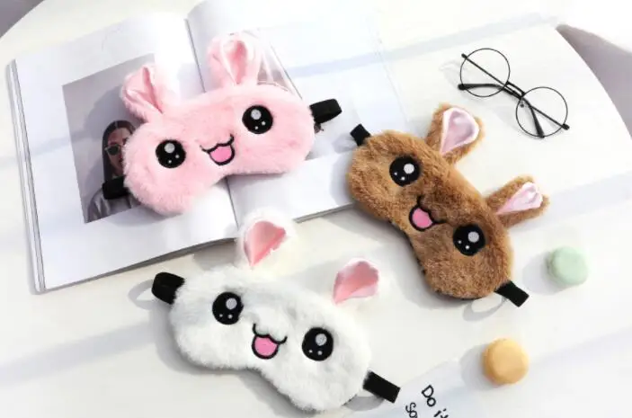 Mascherina Per Dormire Per Bambini – Confezione Da 2 (Rosa E Arcobaleno) In Morbido Peluche, Elastico Regolabile