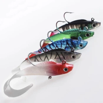 18g 95mm T-tail Soft Fishing Lure Lead Jigs 6 Colors with Treble Hook for Freshwater Saltwater Fishing Gear – Soft Lure – view 2