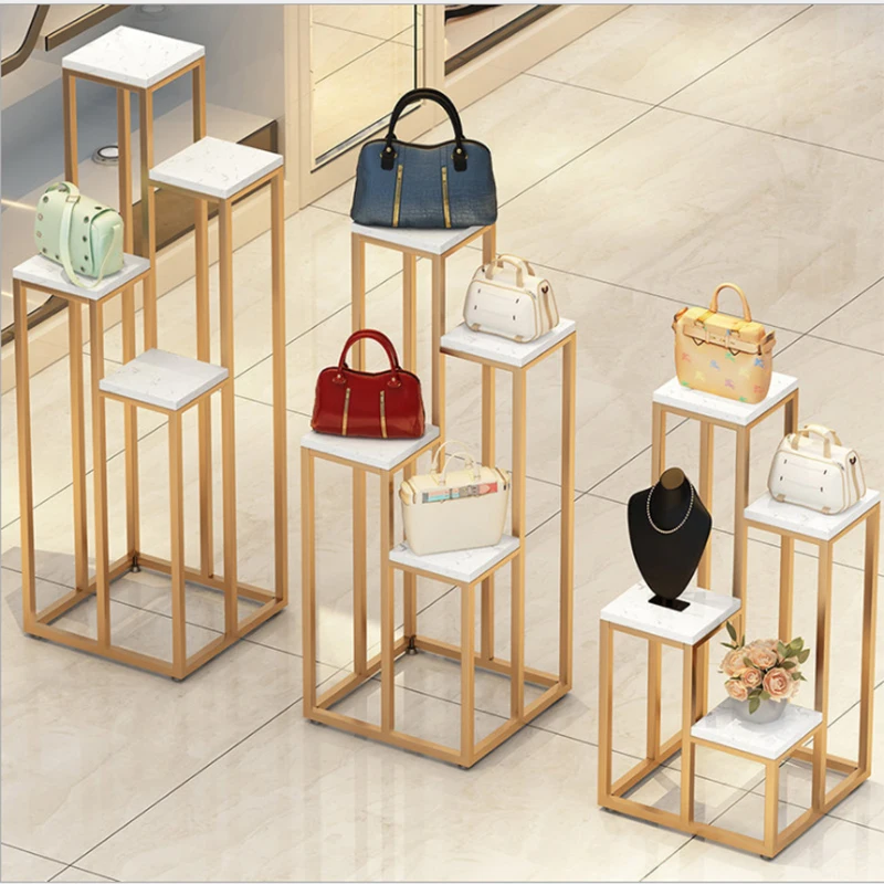 Source Custom Removable Metal and Wood Gold Handbag Display Rack for  Boutique on m.
