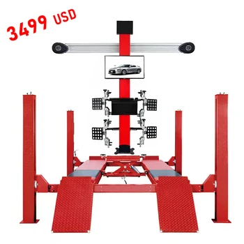 Combo 4 post car lift & 3D four wheel alignment machine Tire aligner Auto Wheel alignment scissor lift