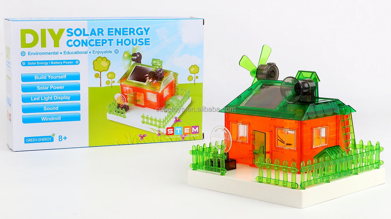 Детская пластиковая игрушка для дома на солнечной батарее с подсветкой и